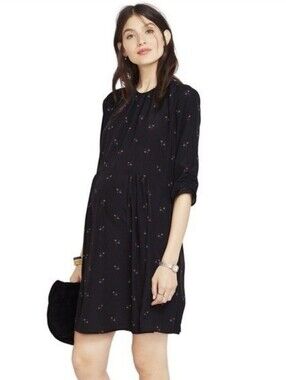 Hatch Emma Black Woodland Floral Maternity Dress
